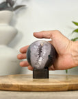 Quartz & Agate Sphere Geode with Crystal Formation - SPH0207