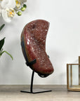 Unique Natural Red Amethyst Moon Carving on Stand - MWS2367