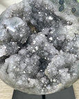 Grey Quartz Geode from Uruguay - Stand included - MWS3293