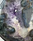 Stunning Amethyst & Agate Geode, Metallic Stand Included - MWS1372