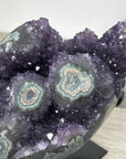 Deep Purple Amethyst Geode on Metal Stand With Green Jasper Shell - MWS2720