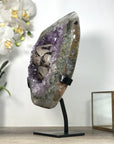 Rare Large Amethyst Geode with Quartz Shell & Black Hematite Calcite Inclusion - MWS2535