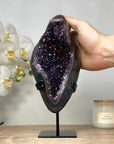 Natural Amethyst Geode, Metallic Stand Included - MWS1486
