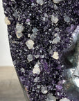 Natural Amethyst with Calcite Inclusions on Metal Stand - MWS2489