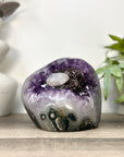 Amethyst Cluster with Calcite & Black Hematite Specimen - CBP1425