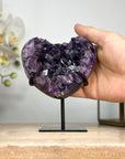 Natural Amethyst Stone Heart with Metal Stand - HST0254
