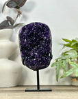 Natural Deep Purple Amethyst Cluster on Metal Stand - MWS3211
