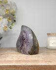 Amethyst & Quartz Flame Caving Geode - FST0149