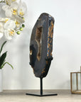 Large Agate Geode Slice with Custom Made Metallic Stand - MWS2327
