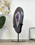 Agate & Amethyst Geode Slice on Metal Stand - MWS2921