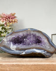 Amethyst & Banded Agate Geode with Druzy Crystals - STGE0008