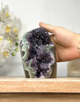 Natural Amethyst Cathedral with Green Jasper Shell - CBP1107