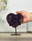 Unique Agate & Amethyst Crystal Heart with Stand - HST0336