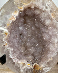 Natural Sugar Druzy Quartz Geode with Stand - MWS1969