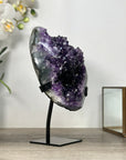 Amethyst Geode With Beautiful Crystal Formation – Natural Purple Display Piece for Yoga Space Decor - MWS2495