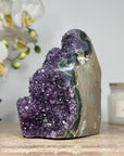 Beautiful Amethyst Cathedral with Stalactite Formations and Agate Shell - CBP1091