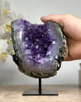 Natural Amethyst, Green Jasper & Quartz Stone Geode - MWS1570
