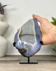 Blue Agate Geode with Rainbow Quartz Druzy Geode - MWS3328