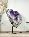 XL Natural Amethyst & Quartz Stone Heart Carving from Uruguay - HST0320