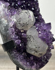 Unique Amethyst Stone with Calcite & Black Hematite Crystal - MWS2346
