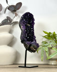 Natural Deep Purple Amethyst Cluster on Metal Stand - MWS3171