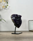 Dark Purple Amethyst Stone Heart with Metallic Stand - HST0328