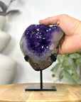 Natural Top Grade Amethyst Cluster on Metal Stand for Home Decor - MWS3252