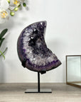 Natural Amethyst Crystal Moon Shape on metal stand - MWS2583
