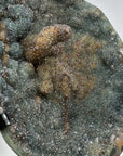 Unique Large Green Sugar Druzy Mineral Specimen with Metallic Stand - MWS1493