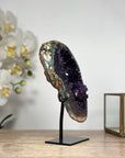 Stunning Amethyst & Green Jasper Geode - Stand Included - MWS1829