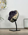 Amethyst & Green jasper Stone Heart Carving - HST0337