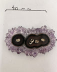 Amethyst & Quartz Stalactite Slices Set - Natural Crystal for Handmade Jewelry - STS0069