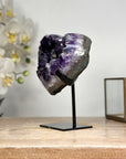 Amethyst Heart Carving with Huge Crystals - HST0244