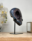 Natural Quartz & Agate Geode with Metal Stand - MWS1858