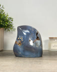 Blue Agate, Amethyst & Quartz Flame Carving - FST0152