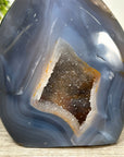 Blue Agate & Rainbow Quartz Druzy Stone Flame - FST0162