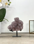 Amethyst Crystal Cluster on Metal Stand – Light Purple Quartz Display Piece - MWS2886