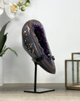 Natural Agate & Amethyst Geode, Stand included - MWS2173