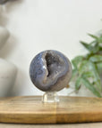 Banded Agate & Druzy Sphere Geode - SPH0225