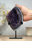 Unique Natural Amethyst Cluster with Blue Banded Agate Shell - MWS1476
