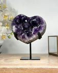 Amethyst Heart Carving with Huge Crystals - HST0244