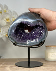 Top Grade Impressive Natrual Amethyst & Blue Agate Geode - MWS1403
