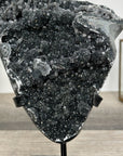 Black Druzy Mineral Specimen – Natural Crystal Cluster for Home Decor Display - MWS2621