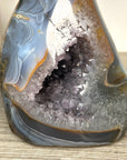 Blue agate & Quartz Stone Flame Carving - FST0164
