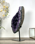 Deep Purple Amethyst Geode on Metal Stand – Stunning Decor Statement Piece - MWS2717