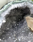 Natural Quartz & Green Jasper Stone Geode with Calcite Formation - STGE0031