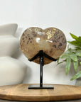 Natural Quartz Stone Heart Carving with Stand - HST0356