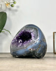 Amethyst & Blue Banded Agate Polished Stone Geode from Uruguay - STGE0022