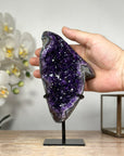 A+ Grade Natural Amethyst Geode - Metallic Stand Included - MWS1833