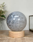 Stunning Quartz & Agate Sphere with Wooden Stand with uilt-in LED Light - SPH0136